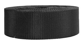 Strapworks Heavyweight Polypropylene Webbing - Heavy Duty Poly Strapping for Outdoor DIY Gear Repair, 2 Inch x 25 Yards, Black