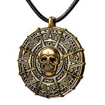 Spooktacular Creations Halloween Pirate Coin Necklace Pirate Skull Necklace Accessories for Men Women Kids Halloween Cosplay, Pirates Costume, Halloween Dress Up Party Favors