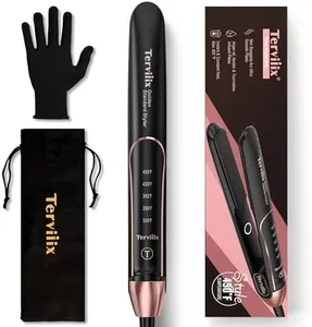 Terviiix Plancha De Cabello Professional 450°F, Non-Snagging Ceramic Flat Iron Hair Straightener 1 inch, 3X Less Damage Hair Iron Straightener and Curler, 15s Fast Heating, 5 Adjustable Heats