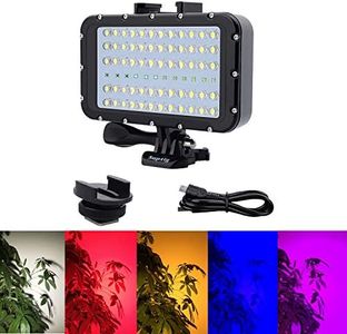 Suptig Video Lighting Dive Light Underwater Lights 72 Led Lights Compatible for Gopro Canon Nikon Pentax Panasonic Sony Samsung SLR Cameras 5 Kinds of Illuminating Colors Waterproof 147ft(45m) Black