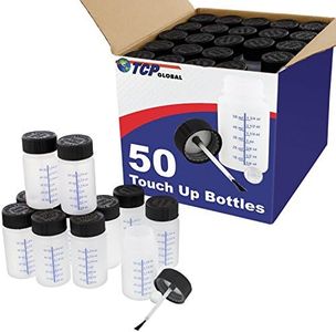 TCP Global Paint Touch Up Bottles with Child Safety Lids (Box of 50) - 2 Ounce (60ml) Fluid Capacity, Mixing Ball, Touch-Up Applicator Brush - Fix Paint Chips, Scratches, Stone Chips, Auto Car Damage