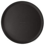 SkyKey Plastic, Rubber Lined Bar Non-Slip Round Tray, 16 Inch - (Iconic Black)