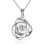 jiamiaoi Necklace for Women 925 Sterling Silver Fake Diamond Necklace Cubic Zirconia CZ Necklace White Gold