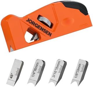 JORGENSEN Raboteuse à Chanfreiner avec Lame à 45 Degrés+3/5/6mm, Rabot d'Angle de Menuiserie pour le Travail du Bois, Rabot Manuel pour Menuisiers, Ébénistes, Travailleurs du Bois
