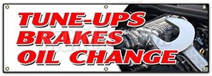 72" Tune UPS Brakes Oil Change Banner Sign Cars a/c Brake Muffler tire tech