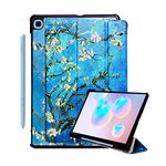 ProElite Smart Flip case Cover for Samsung Galaxy Tab S6 Lite 10.4 Inch 2024 SM-P610/P615 with S Pen Holder (Also Supports S Pen Magnetic Attachment), Flowers