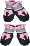 REESTBOO Dog Boots, 4 Pcs Easy Wearing Dog Paw Protector Dog Shoes with Reflective Straps & Anti-Slip Soles, Dog Snow Boots Outdoor Running Shoes for Small Dogs Puppy, Pink (S Size)