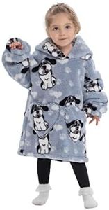 Pterygoid Wearable Blanket Hoodie for Kids,Oversized FLeece Hooded Sweatshirt with Pocket for Children Girls Boys
