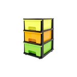 ABBAware Plastic Drawers Storage Unit, With Wheels, 3 x 17L Drawers Dresser Tower, Storage Drawers, Toy Organizer for Home, School, Nursery Playroom, Kindergarten, Candy Coloured, Multicolour