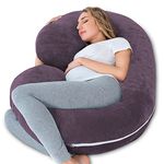 Meiz Pregnancy Pillow, Pregnancy Body Pillow, C Shaped Maternity Pillow for Pregnant Women with Velvet Cover, Dark Purple