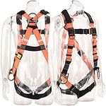 WELKFORDER 3 D-Ring Industrial Fall Protection Safety Harness with Detachable Shoulder Paddings CSA & ANSI Compliant Full Body Personal Protection Equipment 5-Point Adjustment Universal 310 lbs