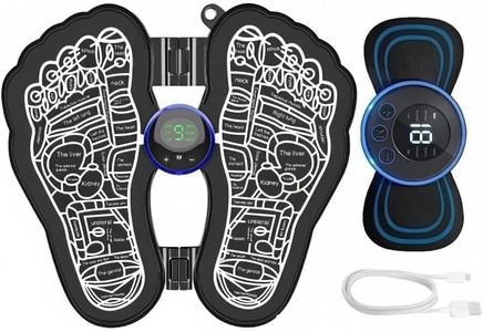 VASTRACHHAYA foot Massager, Pain Relief Wireless Electric EMS Massage Machine,Rechargeable Portable Folding Automatic with 8 Mode19 Intensity for Legs,Body,Hand Therapy (WH)