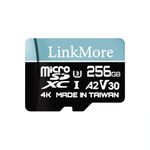 LinkMore 256GB Micro SDXC Card, A2, UHS-I, U3, V30, Class 10 Compatible, Read Speed Up to 160MB/s,Write Speed Up to 120 MB/s, SD Adapter Included