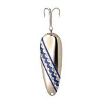 Lucky Strike Bait Works Devil Bait Spoon Fishing Lure for Salmon and Pike, Designed in Canada (Size 3.5, Nickel Blue Tape)