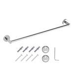 JASSFERRY Wall Mounted Towel Rail 600 mm Single Mount Bath Towel Storage Bar Rod for Bathroom Kitchen Door Chrome