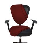 HOTKEI Maroon 2 Piece Office Chair Cover 200GSM Fabric Pack of 1 Stretchable Elastic Removable Washable Office Computer Desk Executive Rotating Chair Seat Covers Slipcover Protector