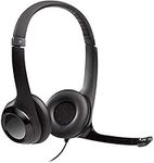 Logitech H390 Wired Headset for PC/Laptop, Stereo Headphones with Noise Cancelling Microphone, USB-A, In-Line Controls, Works with Chromebook - Black