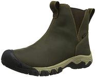 KEEN Women's Greta Chelsea Mid Height Waterproof Snow Boot, Olive/Timberwolf, 7.5 Medium US