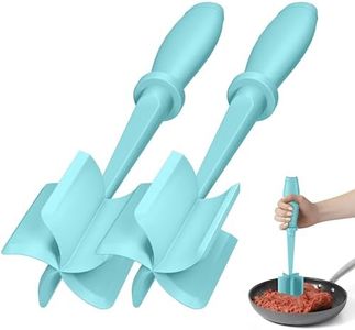 2 Pcs Nylon Meat Masher Non Stick Tool - Premium Heat Resistant, Ground Beef & Hamburger Smasher Safe-Aqua