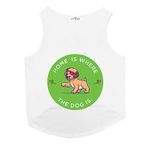 Ruse Home is Where The Dog is Printed Dog Round Neck Sleeveless Vest Tank T-Shirt/Tees Apparel/Clothes/Tees Gift for Dogs (White/XXL (Saint Bernard, Great Dane etc.)