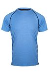 Sundried Men's Premium Gym T-Shirt Sports Shirt Athletic Clothing Workout Clothes Training Running Fitness (Blue, S)