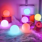 YESIE 8Packs Rechargeable Floating Pool Lights，3-Inch LED Balls，Fasting Charging，150°F Durable，Remote Control，24hrs Working，3 Timers，Inground/Above Pool Accessories，Aesthetic Room Décor，7.62 cm