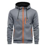 CTU Mens Hoodies Zip Up Long Sleeve Fleece Jacket Hooded Sweatshirt for Men Lightgrey XXL