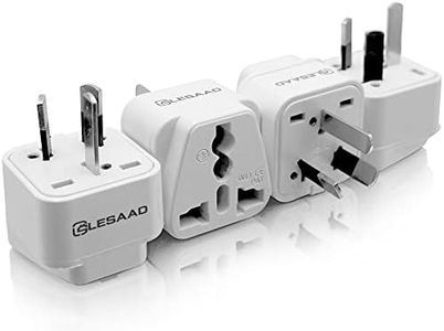 LESAAD Travel Adapter, Pack of 4 with Universal Universal 2/3pin Input, for International use (EU/CN/JP/UK/US to AU)