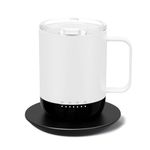 vsitoo S3pro Temperature Control Smart Mug 2 with Lid, Self Heating Coffee Mug 14 oz, 90 Min Battery Life - APP & Manual Controlled Heated Coffee Mug - Gifts for Coffee Tea Lovers (White)