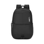Safari Forge 34L Laptop Backpack, 3 compartments, Raincover, Antitheft pocket, Trolley Sleeve, Organizer, Bottle holder, Front pocket, College bag, school bag, Formal backpack, Color- Black