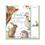 2025 Family Organiser Month to View Calendar, Hanging Memo Pad with Shopping List, Notepad, Five Columns for Organising Family Planner (Design No. 3)