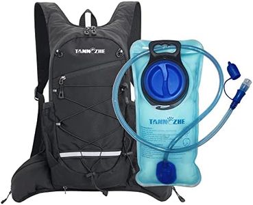 TANNOZHE Hydration Backpack with 2L Water Bladder, Lightweight Nylon Hydration Pack, Outdoor Sport Water Backpack for Cycling Running Bike Hiking Climbing (Black)