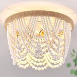 Capslpad Wood Beaded Flush Mount Ce