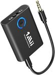 1Mii Bluetooth 5.3 Transmitter Receiver, aptX HD Low Latency aptX Adaptive for Audio, Bluetooth Transmitter for TV to Headphones, Wireless Aux Bluetooth Audio Adapter for TV/Speakers/Car/Air/Earphones