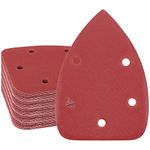 Mouse Detail Sander Sandpaper, 30 Pieces 240 Grit 5 Hole Mouse Sanding Pad Hook and Loop Sanding Sheets Coarse Triangle Sandpaper for 140mm Sanding Machine