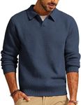 Men's Pullover Sweater Long Sleeve Classic Sweater V Neck Knitwear Warm Sweater Navy Blue