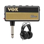 VOX Amplug 2 Blues (AP2BL) Guitar Headphone Amplifier Bundle with Knox Gear Closed-Back Studio Monitor Over-Ear Headphones (2 Items) - Mini amp That Provides serious Sound