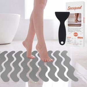 Secopad Patented Anti Slip Shower Stickers, 24PCS Adhesive Decals Safety Strips with Scraper for Bath Tub, Shower Floor, Stairs, Grey, 1.6"*14.5"