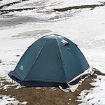 Camppal 2-3 Persons 4 Seasons Backpacking Tent with Wind/Storm/Snow/Rain/Waterproof, Double Doors, Front Vestibule, Double Layers & Bottom Snow Skirt for Deep Cold Winter Snowy Weather(Green)