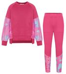 GRACE KARIN Girls Sweatshirt Outfits Fall Long Sleeve Pullover Top Tracksuit Legging Sweatpants Clothing Rose Red 10-12 Years