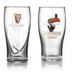 Guinness Official Merchandise Gravity and Toucan 2 Pack Pint Glasses, 20 ounces