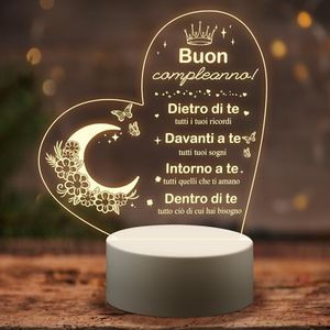 PRSTENLY Regalo Donna Uomo Compleanno, Acrilica Lampada Idee Regali Compleanno per le Donne, Migliore Amica, Mamma, Nonna, Ragazza, Sorella