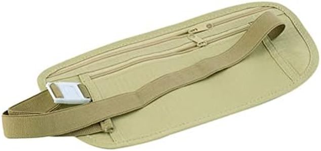 Cinturón de dinero de viaje, cartera oculta, bolsa de cinturón de dinero para pasaporte, bolsa de viaje de seguridad secreta delgada, soporte seguro para pasaporte, Khaki, 26*13*0.4cm
