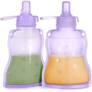 haakaa Silicone Yummy Pouch Reusable Baby Food Pouch, 4oz, 2PK, Lavender