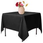 Elegant Event Essentials-Polyester Square Table Plain Cloth/Cover – For Home Décor Wedding Parties Dining Table Cafe Restaurant & Banquet- Stain & Wrinkle-Free-Washable 35 x 35 Inch Black