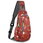 TITECOUGO Small Sling Bag Lightweight Crossbody Bag for Christmas Women Rucksack for Men Running Backpack Travel Chest Pack Shoulder Daypack for Gift Gym Work Hiking Outdoor Sports Christmas Red