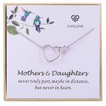 CHICLOVE Mother Daughter Necklace Gift From Mom and Dad, Daughter Gifts From Dad, Father Daughter Necklace Valentine's Day Birthday Christmas Gifts for Teen Girls Women, Sterling Silver, Cubic