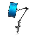 KDD Tablet Stand Holder with 360° Phone I-Pad Tripod Mount, 27in Long Arm Webcam Stand Projector Camera Mount for Desk, Fit for 4.7"-13" Devices, I-Pad Pro 12.9 Air Mini, Galaxy Tabs, Switch, iPhone