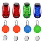 4 Pcs Safety Lights and 4 Pcs LED Dog Pendants, SENHAI Safety Warning Light Strobe Light for Night Outdoor Walking, Runner, Dog Collar, Rear Light Bicycle Accessories, Backpack Helmet Clip Light