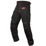 DALLX Motorcycle Pant for Men Motocross Waterproof Pant with CE Armored Adventure Motorbike Riding Pants – All Weather, Black Golden, 32W x 34L